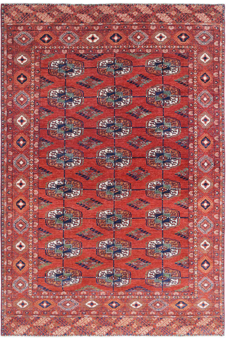 Hand Knotted Humna Wool Rug - 6'5'' x 9'8''