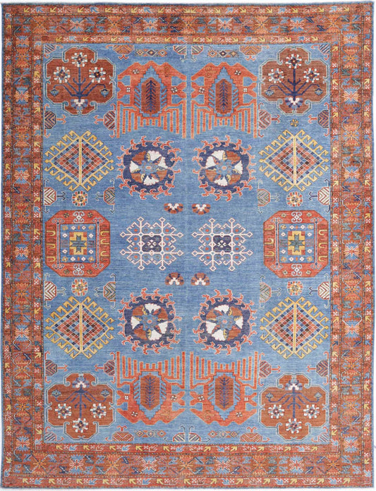 Hand Knotted Nomadic Caucasian Humna Wool Rug - 9'3'' x 12'0''