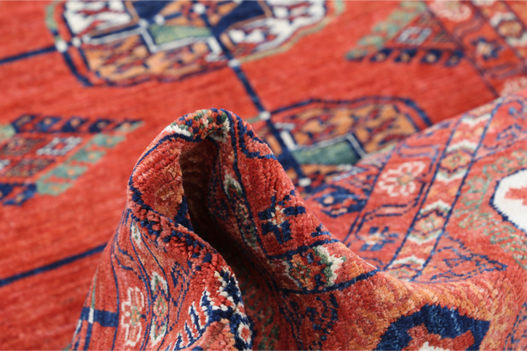 Hand Knotted Humna Wool Rug - 6' 7" X 9' 7" 6' 7" X 9' 7" (201 X 292) / Red / Wool