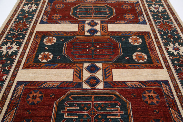 Hand Knotted Nomadic Caucasian Humna Wool Rug - 8'0'' x 10'3''