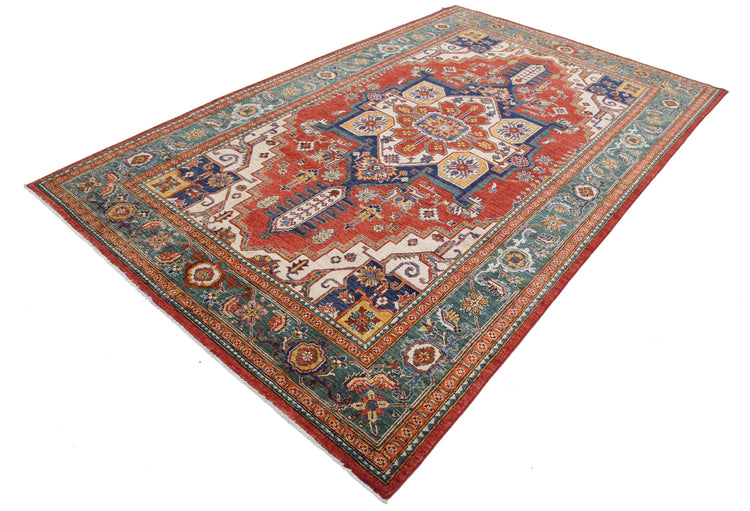 Hand Knotted Nomadic Caucasian Humna Wool Rug - 6'7'' x 10'6''