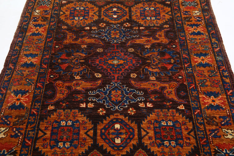 Hand Knotted Nomadic Caucasian Humna Wool Rug - 3'11'' x 5'11''