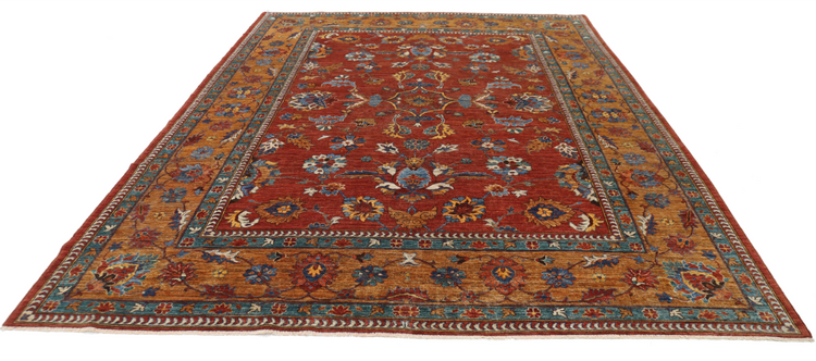 Hand Knotted Humna Wool Rug - 9' 2" X 12' 0" 9' 2" X 12' 0" (280 X 366) / Rust / Wool