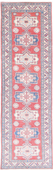Hand Knotted Kazak Wool Rug - 2' 7" X 9' 0" 2' 7" X 9' 0" (79 X 274) / Red / Wool