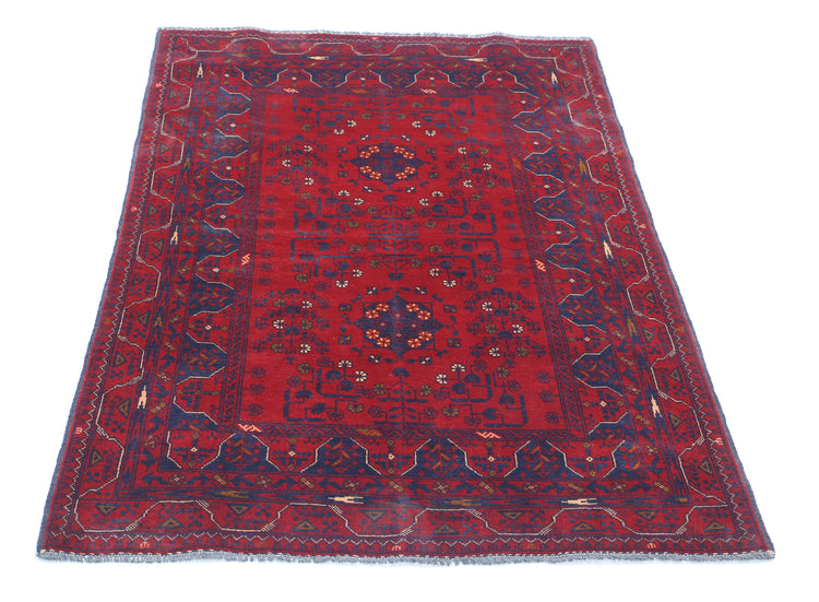 Hand Knotted Afghan Khamyab Wool Rug - 4'2'' x 16'0''