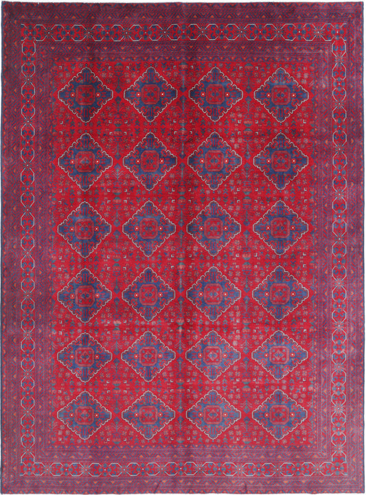 Hand Knotted Afghan Khamyab Wool Rug - 7'11'' x 10'9''