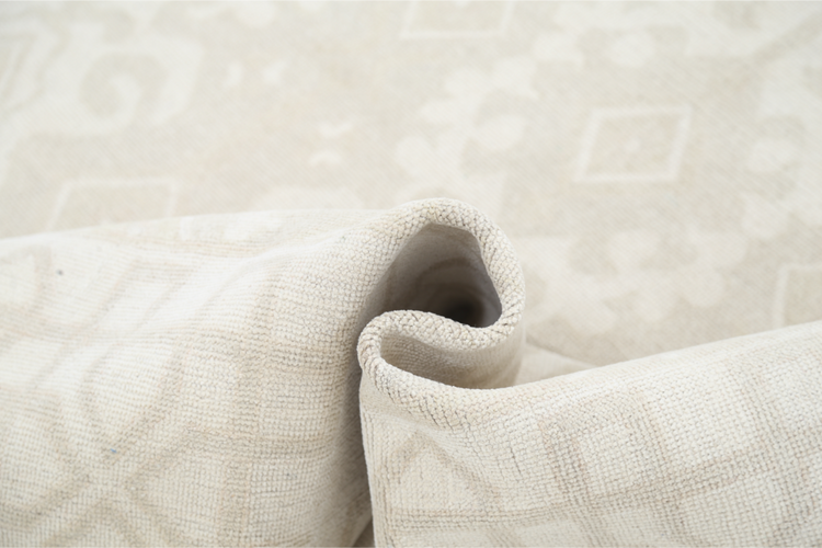 Hand Knotted Khotan Wool Rug - 7' 2" X 9' 11" 7' 2" X 9' 11" (219 X 302) / Taupe / Wool