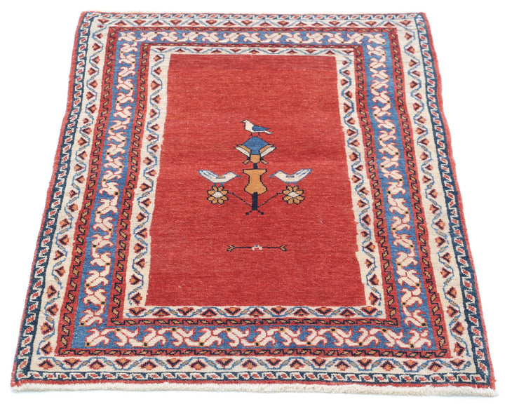 Hand Knotted Persian Gabbeh Wool Rug - 2'6'' x 3'8''
