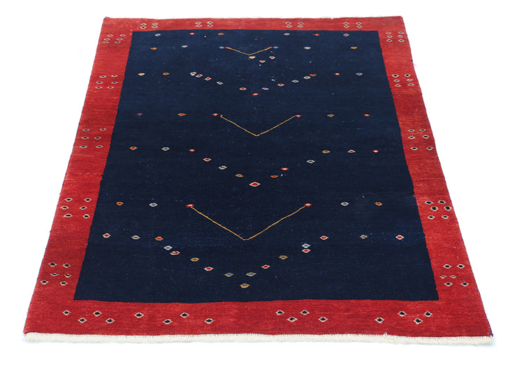 Hand Knotted Persian Gabbeh Wool Rug - 3'2'' x 4'3''
