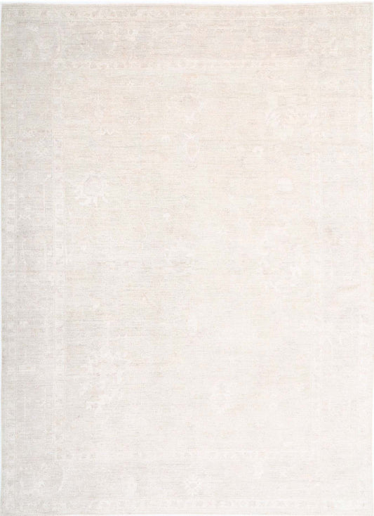 Hand Knotted Oushak Wool Rug - 10'3'' x 13'10''