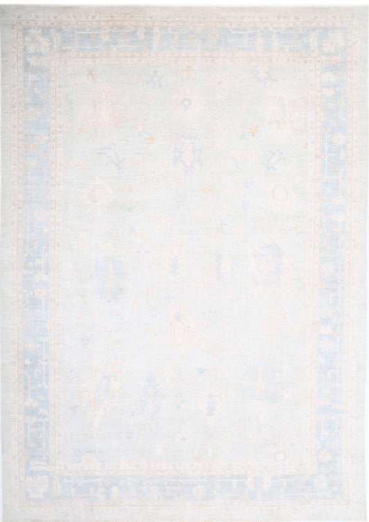 Hand Knotted Oushak Wool Rug - 14'5'' x 19'10''