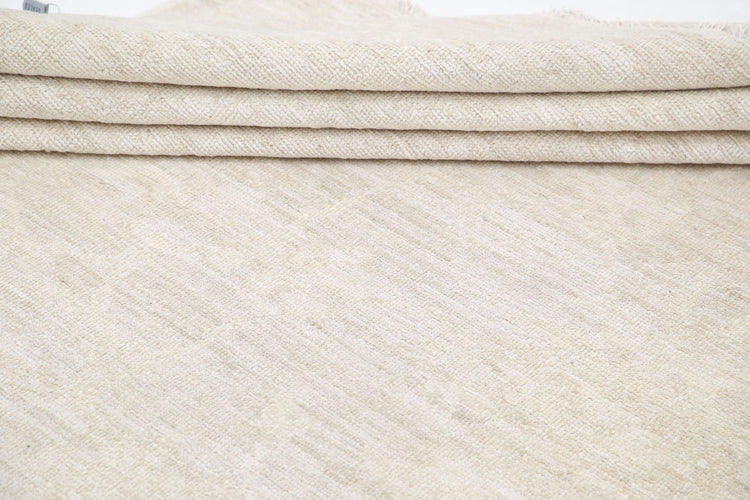 Hand Knotted Oushak Wool Rug - 9'2'' x 11'10''