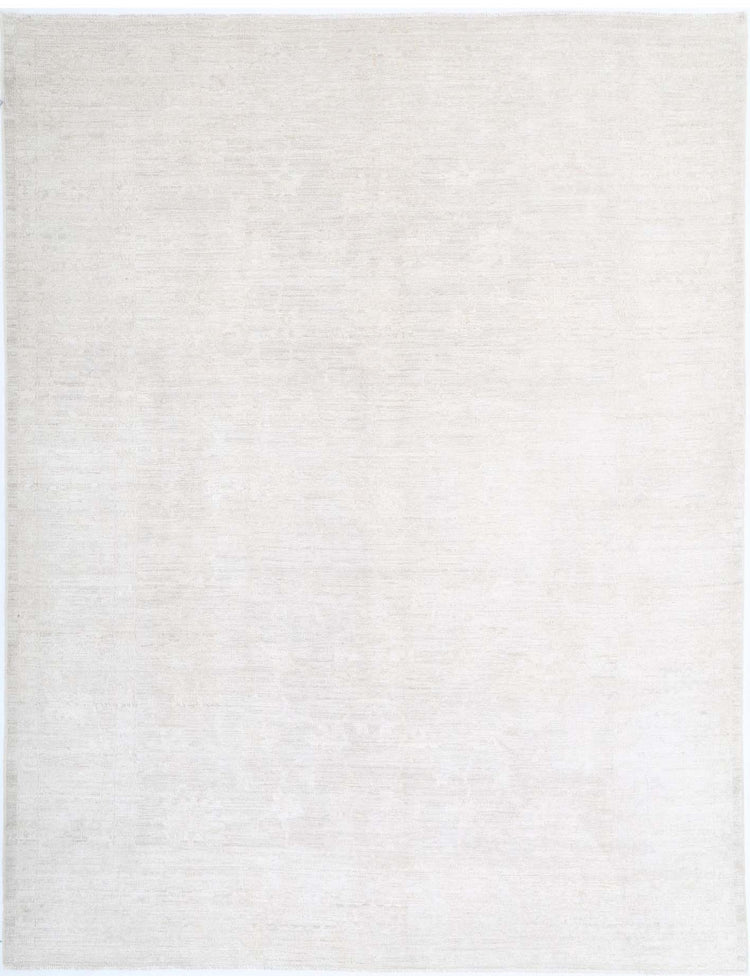 Hand Knotted Oushak Wool Rug - 9'2'' x 11'10''