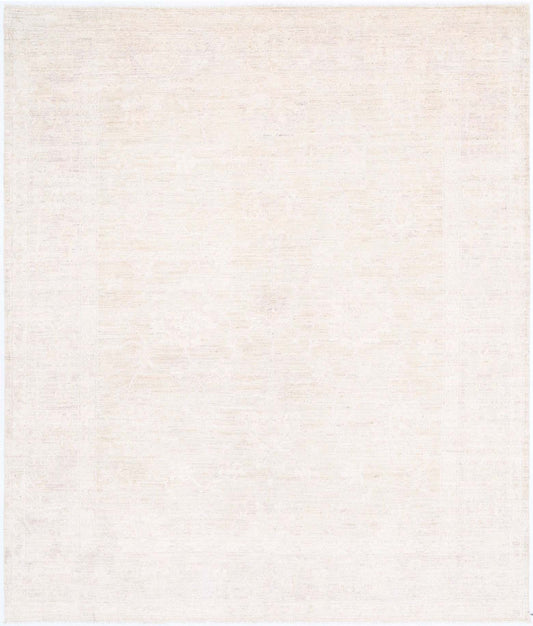 Hand Knotted Oushak Wool Rug - 8'0'' x 9'6''