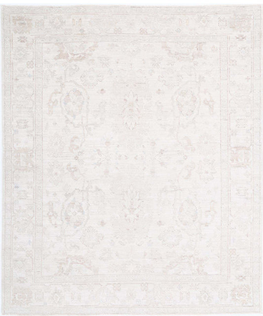 Hand Knotted Oushak Wool Rug - 8'1'' x 9'10''