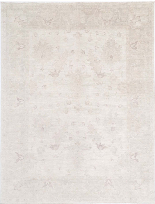 Hand Knotted Oushak Wool Rug - 8'8'' x 11'8''