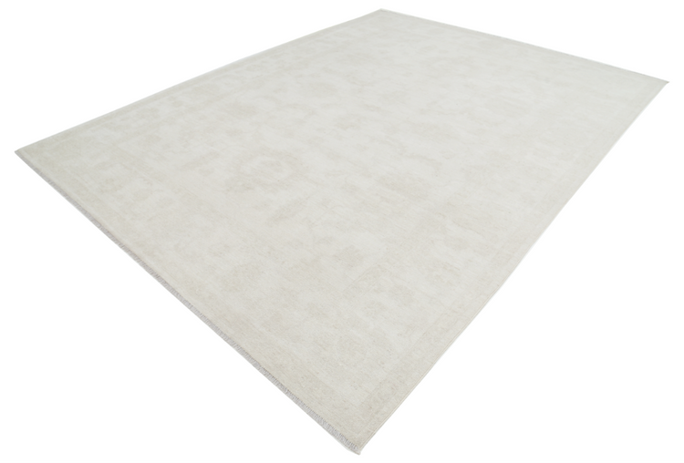 Hand Knotted Oushak Wool Rug - 8' 9" X 11' 8" 8' 9" X 11' 8" (267 X 356) / Ivory / Wool