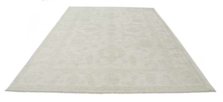 Hand Knotted Oushak Wool Rug - 8' 9" X 11' 8" 8' 9" X 11' 8" (267 X 356) / Ivory / Wool