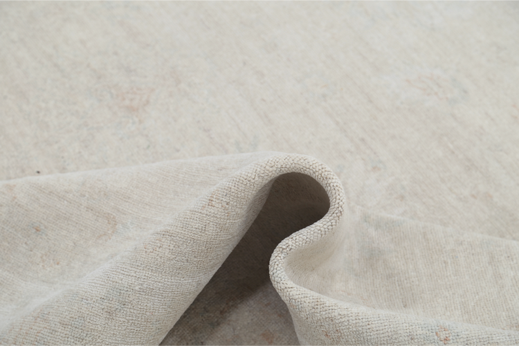 Hand Knotted Oushak Wool Rug - 8' 10" X 11' 8" 8' 10" X 11' 8" (269 X 356) / Silver / Wool