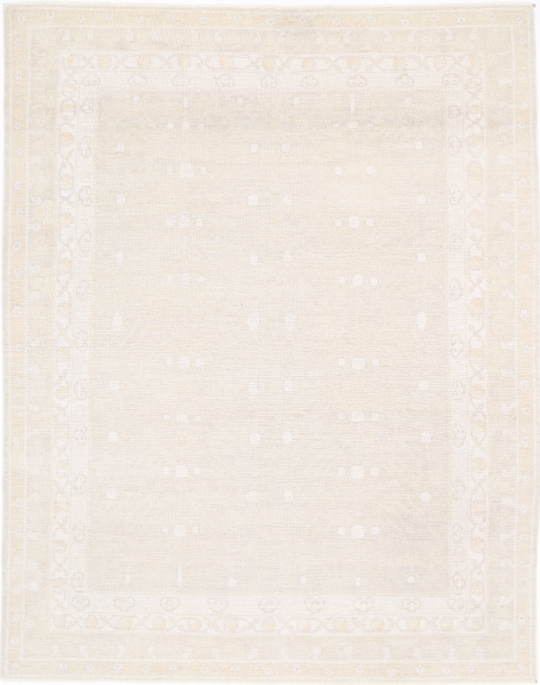 Hand Knotted Oushak Wool Rug - 8' 2" X 10' 4" 8' 2" X 10' 4" (249 X 315) / Grey / Wool