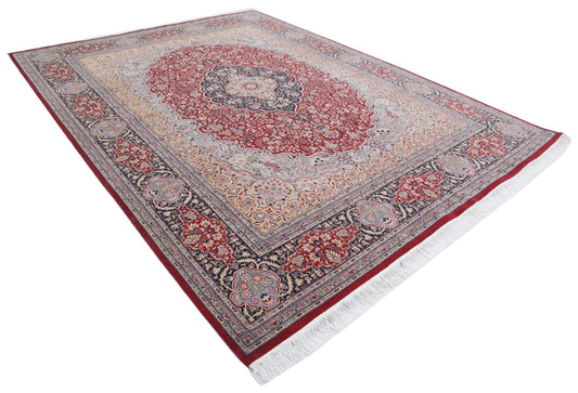 Hand Knotted Heritage Fine Persian Style Wool & Silk Rug - 9'1'' x 12'1''