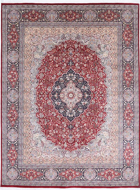 Hand Knotted Heritage Fine Persian Style Wool & Silk Rug - 9'1'' x 12'1''