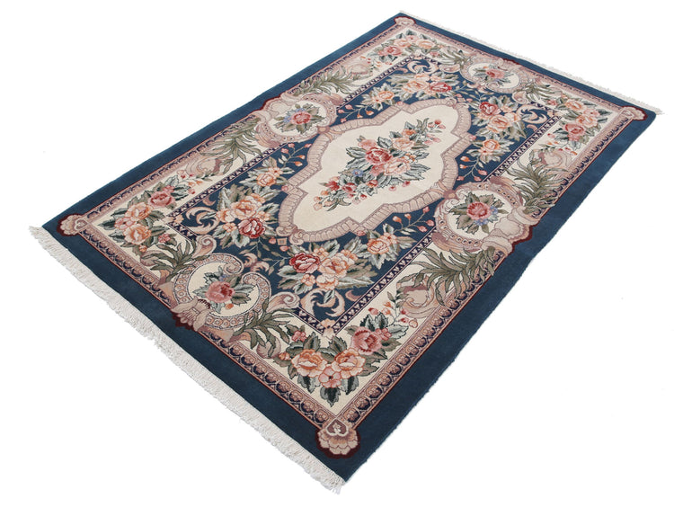 Hand Knotted Heritage Aubusson Wool Rug - 3'10'' x 5'9''