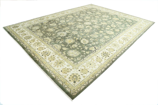 Hand Knotted Ziegler Wool Rug - 9'10'' x 13'5''