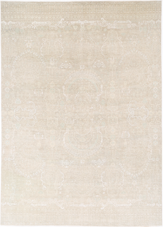 Hand Knotted Serenity Wool Rug - 9' 9" X 13' 8" 9' 9" X 13' 8" (297 X 417) / Taupe / Wool