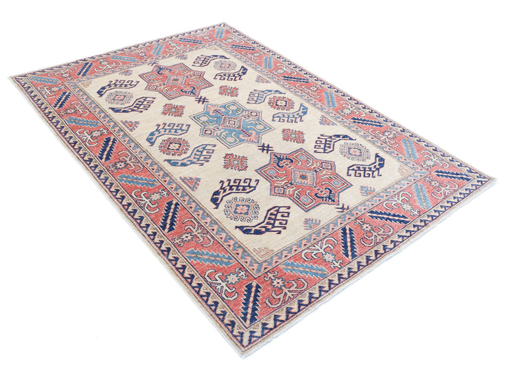 Hand Knotted Royal Kazak Wool Rug - 4'11'' x 6'9''