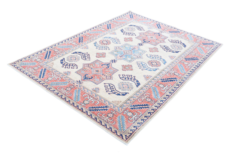 Hand Knotted Royal Kazak Wool Rug - 4'11'' x 6'9''