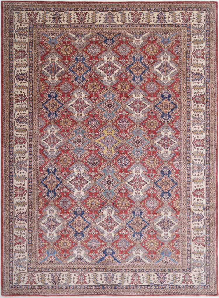 Hand Knotted Royal Kazak Wool Rug - 9'10'' x 13'9''