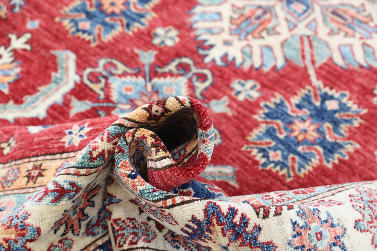 Hand Knotted Royal Kazak Wool Rug - 6'7'' x 8'8''