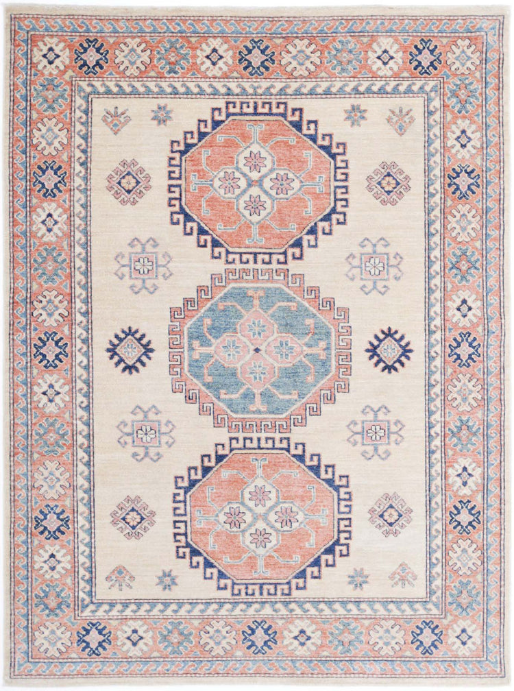 Hand Knotted Royal Kazak Wool Rug - 4'10'' x 6'8''