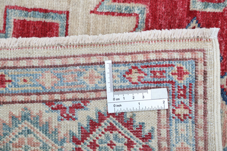 Hand Knotted Royal Kazak Wool Rug - 4'0'' x 6'2''