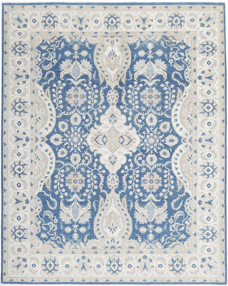 Hand Knotted Fine Ziegler Wool Rug - 8'8'' x 11'3''