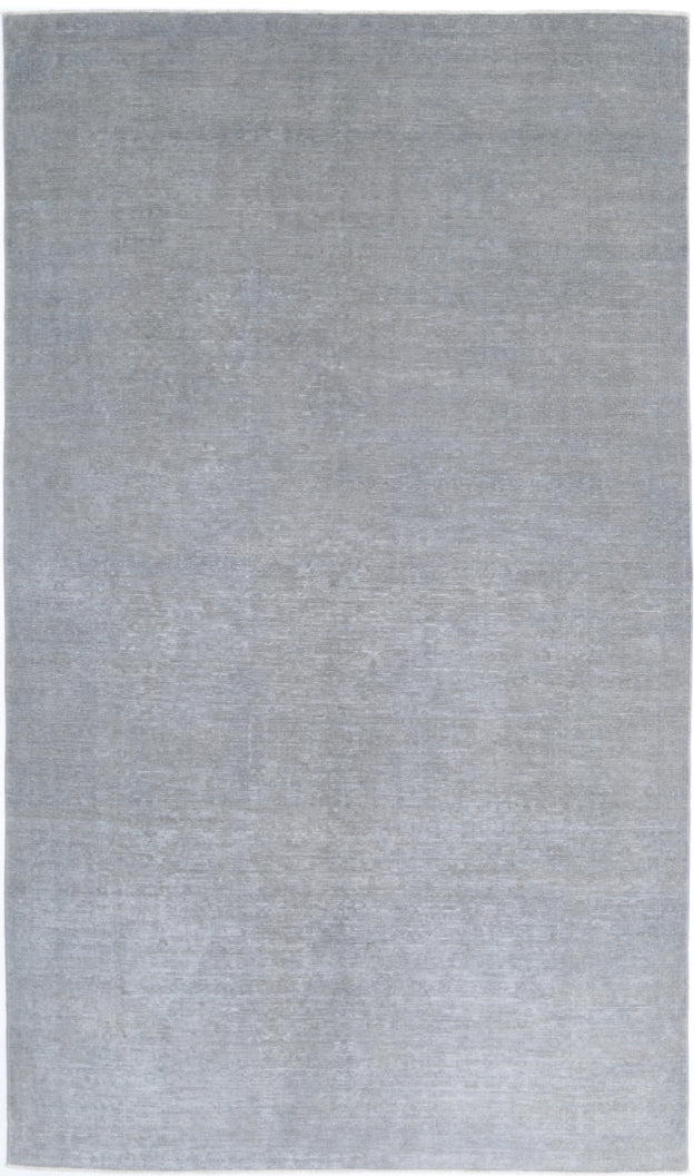 Hand Knotted Overdye Wool Rug - 6' 1" X 10' 8" 6' 1" X 10' 8" (185 X 325) / Grey / Wool