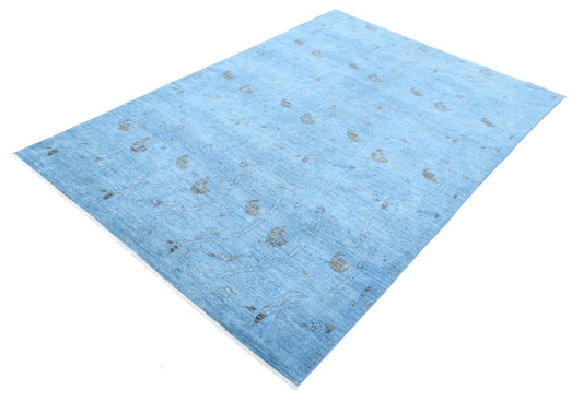 Hand Knotted Overdyed Wool Rug - 5'0'' x 7'3''