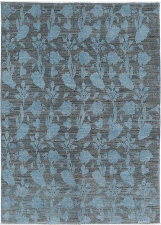 Hand Knotted Overdyed Wool Rug - 5'4'' x 7'8''