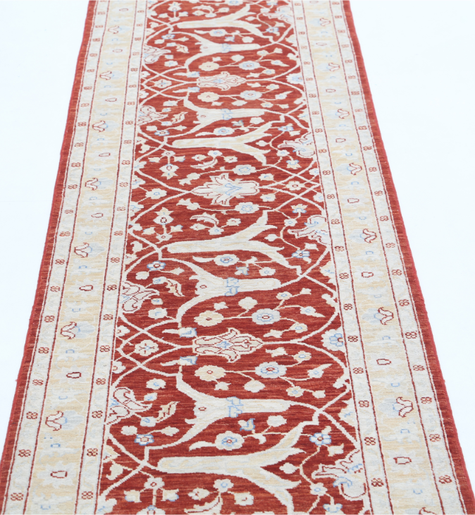 Hand Knotted Ziegler Wool Rug - 2' 5" X 10' 0" 2' 5" X 10' 0" (74 X 305) / Red / Wool