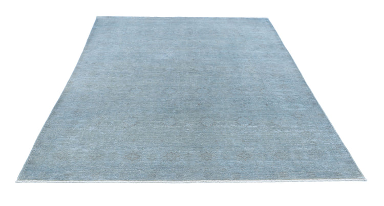 Hand Knotted Overdyed Wool Rug - 6'1'' x 7'11''