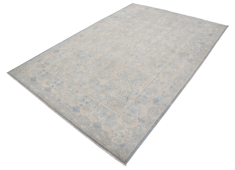 Hand Knotted Serenity Wool Rug - 5' 11" X 8' 7" 5' 11" X 8' 7" (180 X 262) / Blue / Wool