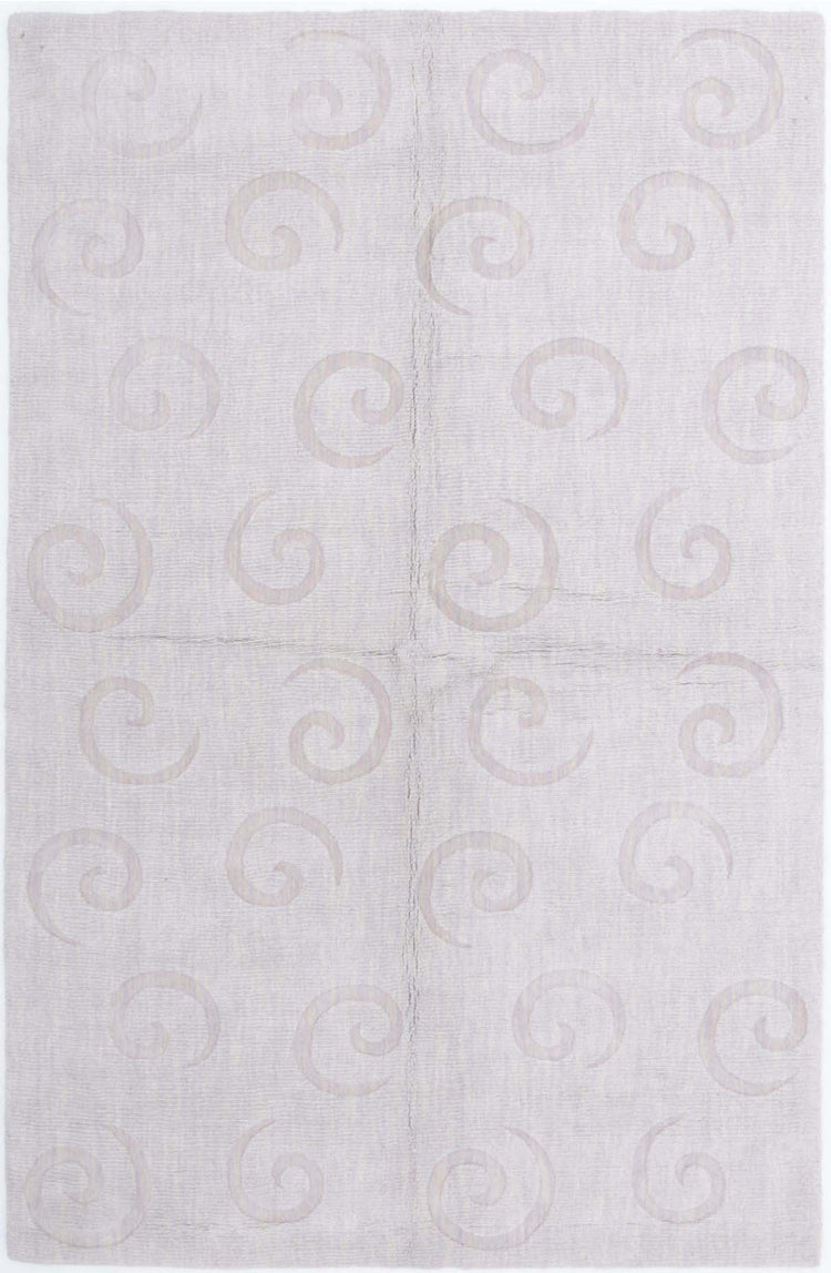 Hand Made Modern Texture Wool Rug - 5'0'' x 7'11''