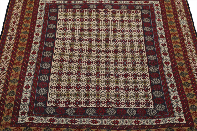 Hand Woven Maliki Wool Kilim Rug - 3'11'' x 5'11''
