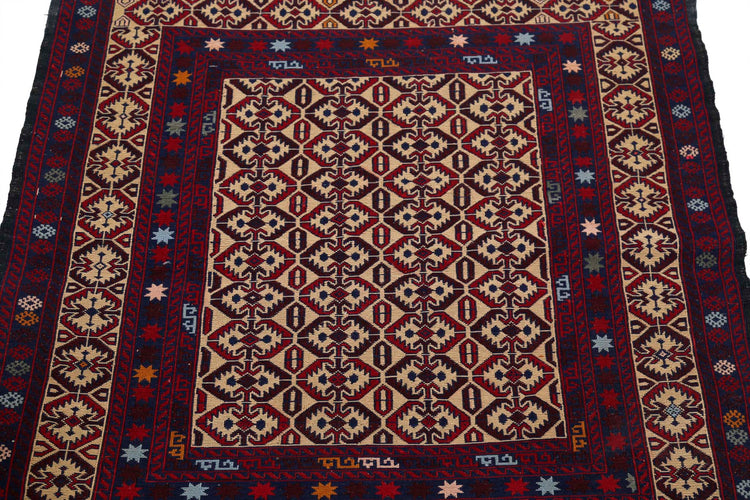 Hand Woven Maliki Wool Kilim Rug - 3'0'' x 4'3''