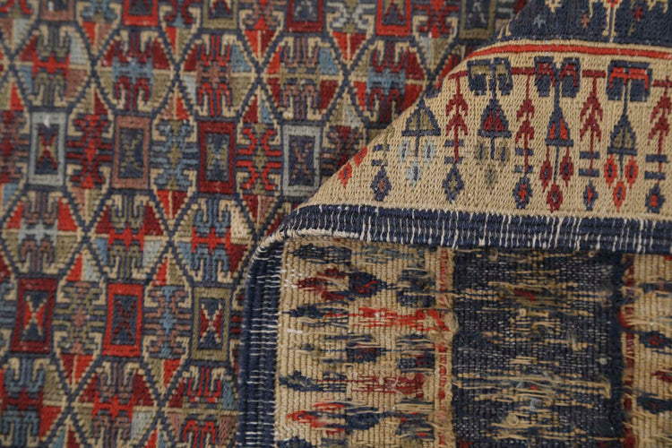 Hand Woven Maliki Wool Kilim Rug - 3'3'' x 4'8''