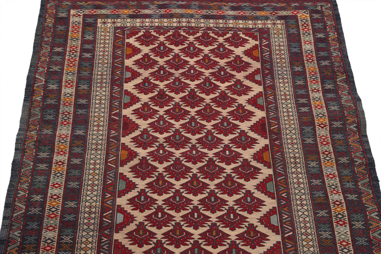 Hand Woven Maliki Wool Kilim Rug - 3'1'' x 4'10''