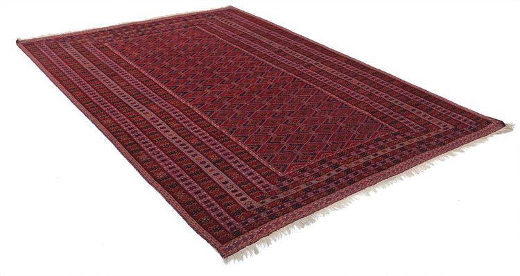 Hand Woven Nakhunak Wool Kilim Rug - 6'5'' x 9'3''