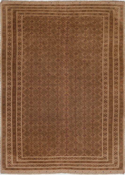 Hand Woven Nakhunak Wool Kilim Rug - 6'7'' x 9'2''