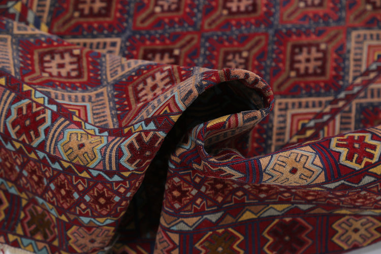 Hand Woven Nakhunak Wool Kilim Rug - 4'4'' x 5'7''